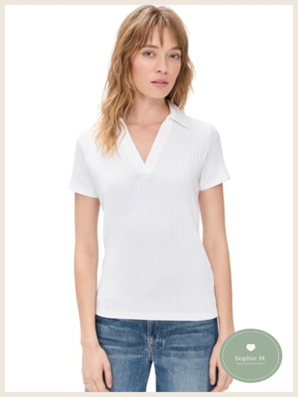 Vince Ribbed Short Sleeve Polo Shirt - Relaxed Fit Cotton Blend